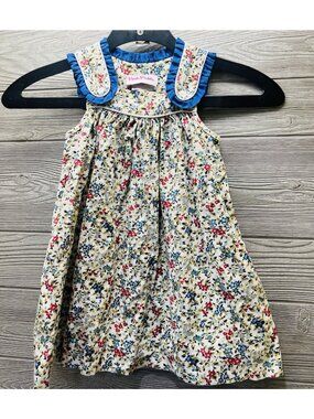 Posh Pickle Girls Floral Corduroy Jumper Dress Size 3T